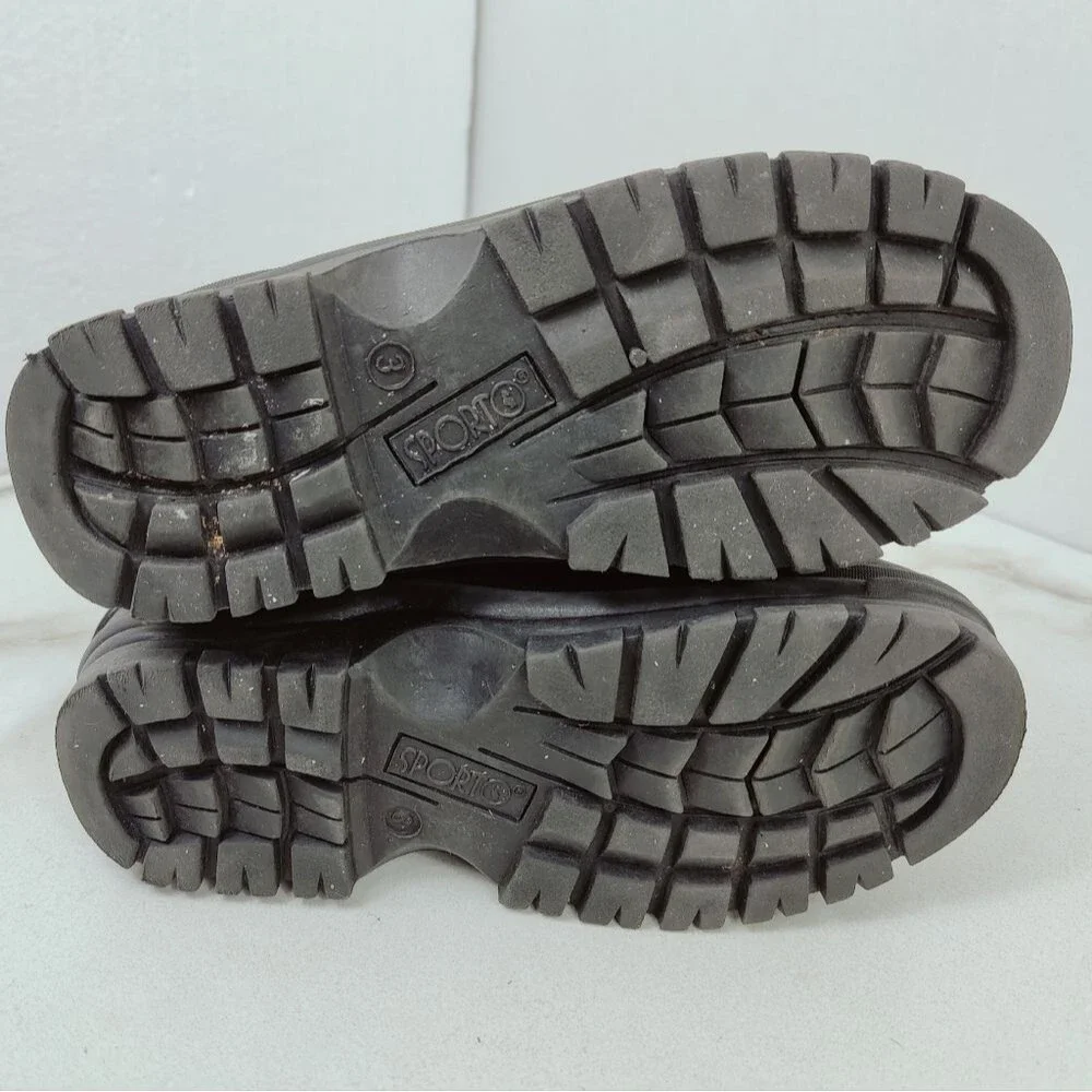 Sporto Toddler Kids Black Suede Rubber Winter Snow Boots, Sz 3